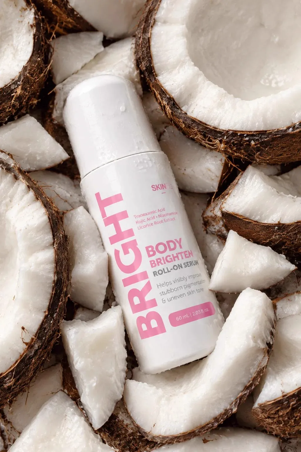 Skinstem Body Brightening Roll-On Serum, 60 ml, on coconut